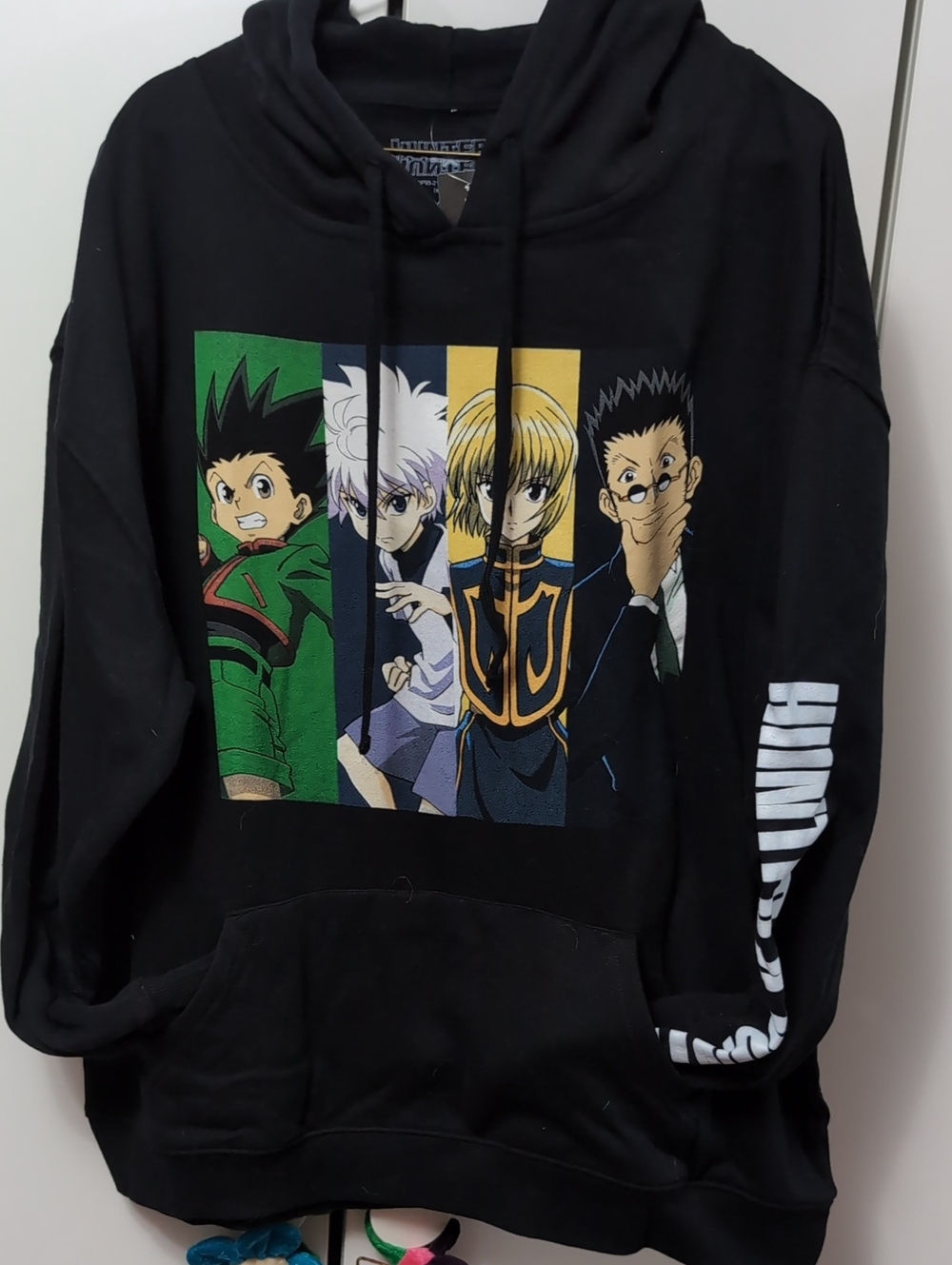 Hot Topic Black Hunter x Hunter Kids Hoodie with Color Panel Art